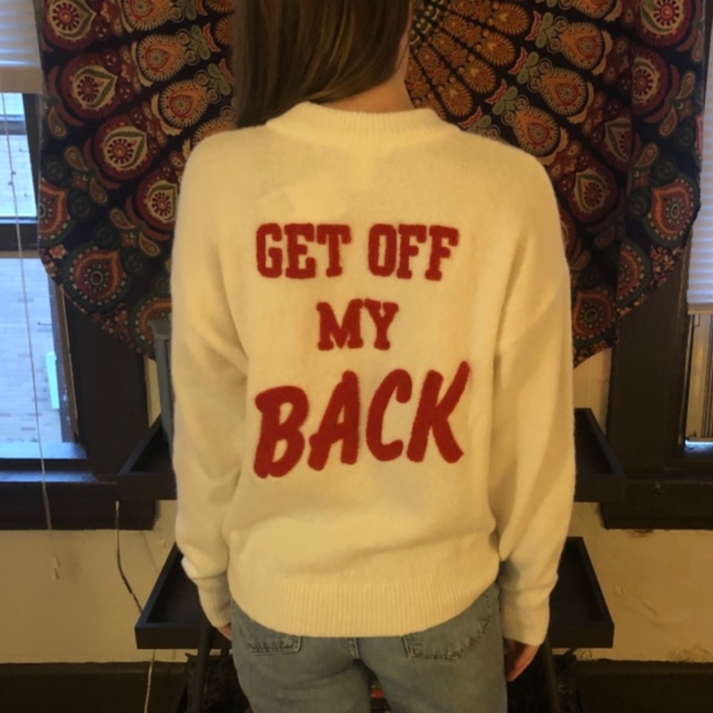 NWT GET OFF MY BACK oversized sweater H&M